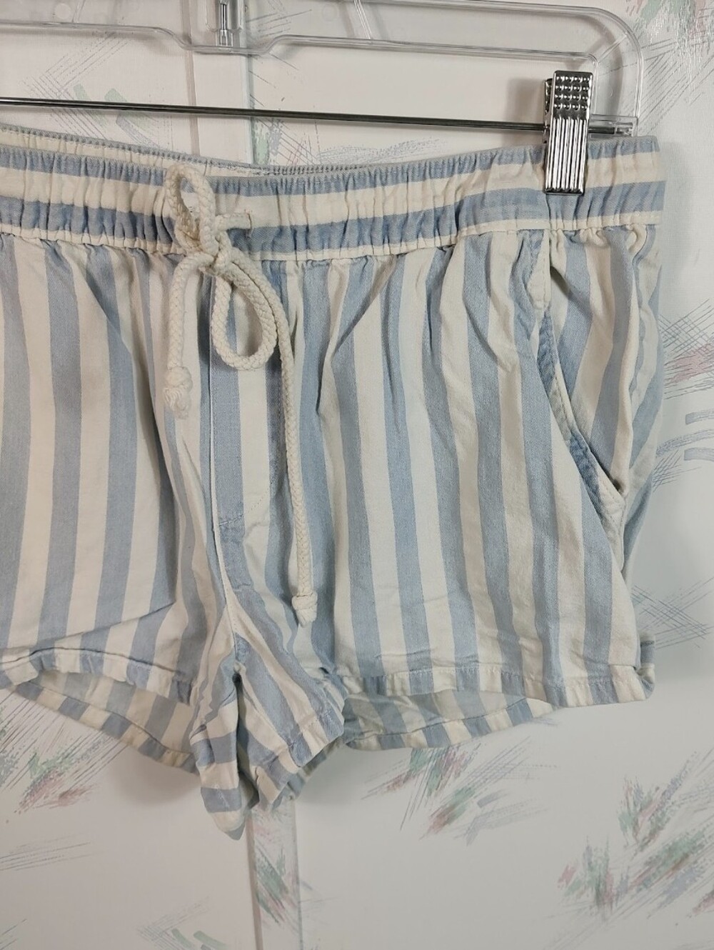 Aerie Blue Striped Shorts Small - Picture 4 of 10